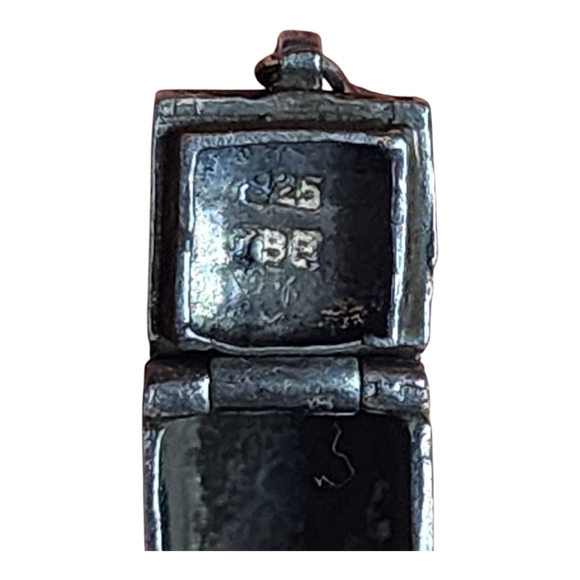 Vintage 925 Sterling Silver Prayer Box Locket Necklace Italy TBE Gothic Artisan - Picture 10 of 12